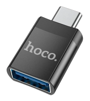 Переходник Hoco UA17 Type-C male to USB female USB3.0 Black