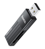 Картридер Hoco HB20 USB 2,0 - TF/ SD карта Black