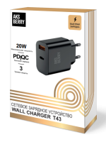 Сетевое зарядное устройство Aksberry T43 20W PD + QC3.0 (черный)