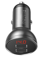 АЗУ Baseus Digital Display Dual USB 4.8A 24W Car Charger (CCBX-0G) Серый