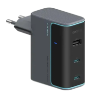 Зарядное устройство Cuktech Gan 100W (AD1003EU) 2C+1A, с кабелем Type-C, серый
