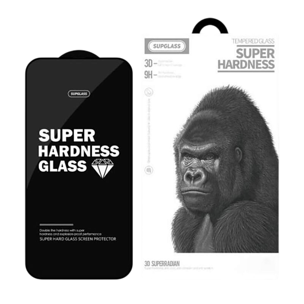 Стекло защитное для Apple iPhone 15  SupGlass XC-11, 3D Super Radian черное