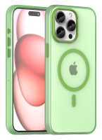 Чехол Caseport Frosted Magnetic для iPhone 15 Pro, мягкий усиленный с MagSafe, зеленый