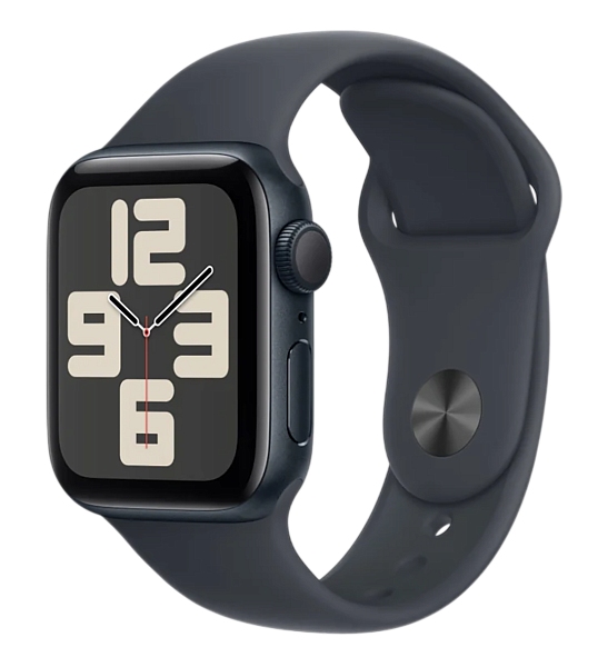 Apple Watch SE (2024) GPS 40mm Aluminum Case with Midnight/Midnight Sport Band S/M (MXE73)