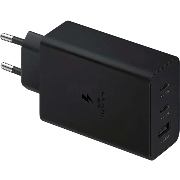 СЗУ Samsung EP-T6530 65W 3A (PD) USB + 2xType-C, ((EP-T6530NBEGEU)) черный