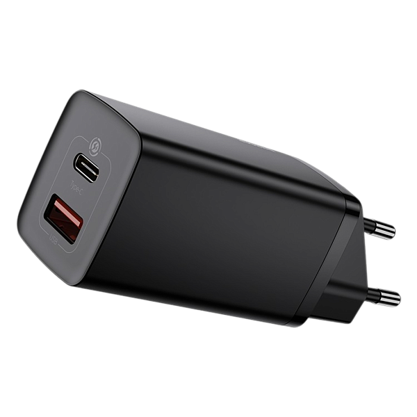 Зарядное устройство Baseus GaN2 Lite Quick Charger C+U 65W EU черный 