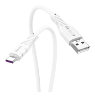 Кабель Hoco X67 Nano USB to Type-C, 5А, 1м, силикон White